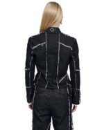 String Denim Raw Edge Jacket