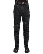 String Denim Wash Curve Trousers