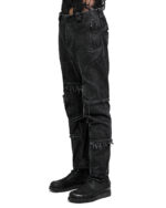 String Denim Wash Curve Trousers