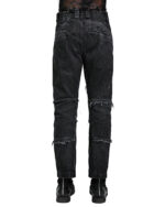 String Denim Wash Curve Trousers