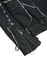 String Denim Raw Edge Jacket