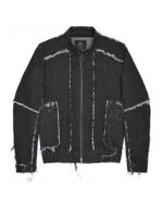 String Denim Raw Edge Jacket