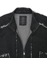 String Denim Raw Edge Jacket