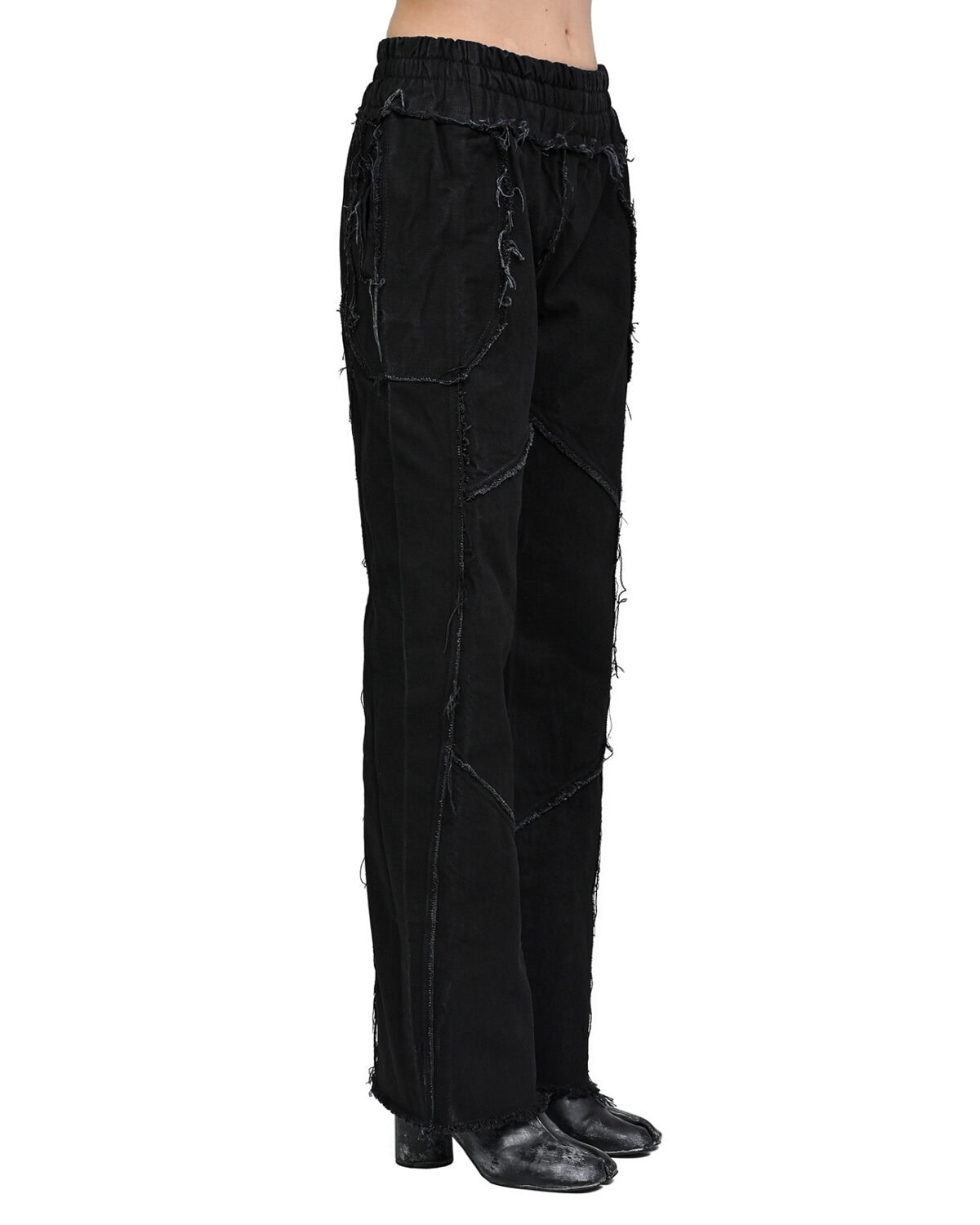 String Denim Wash Segment Trousers