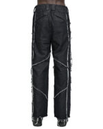 String Denim Raw Edge Trousers