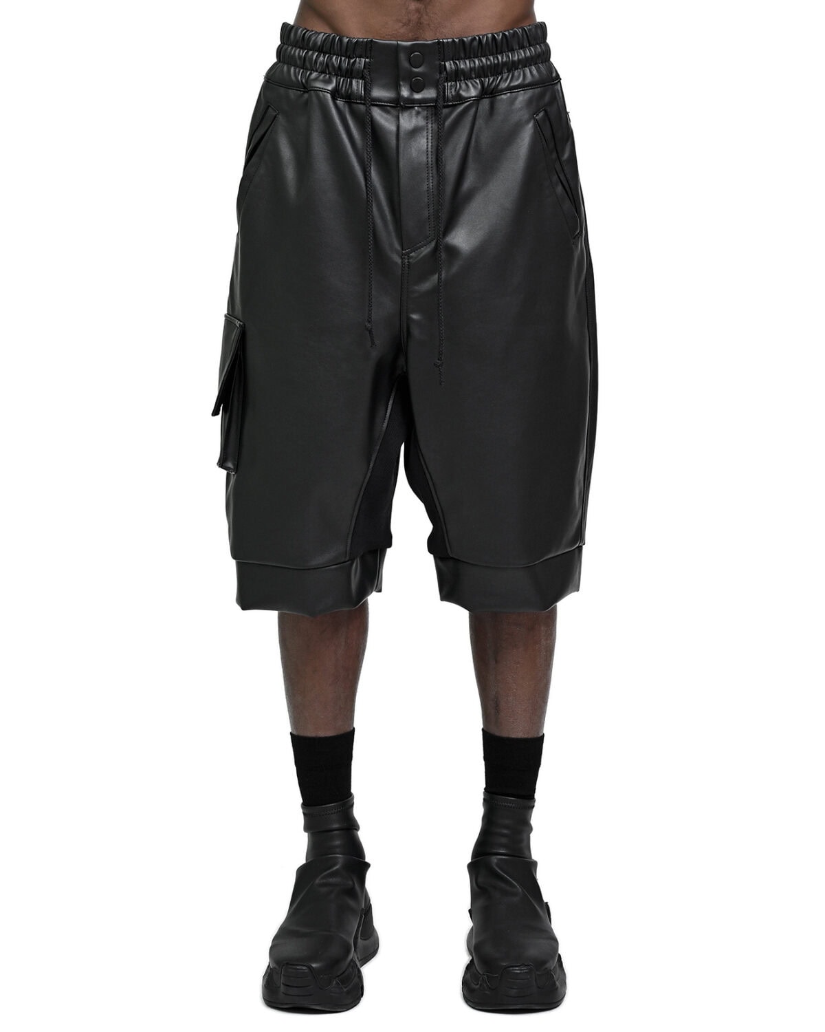 Wide Cut Vegan Leather Shorts