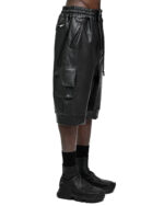 Wide Cut Vegan Leather Shorts