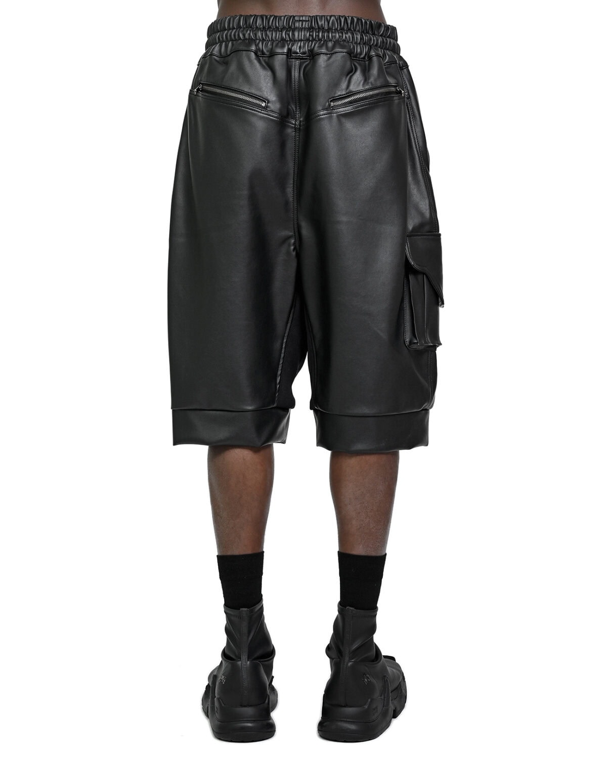 Wide Cut Vegan Leather Shorts