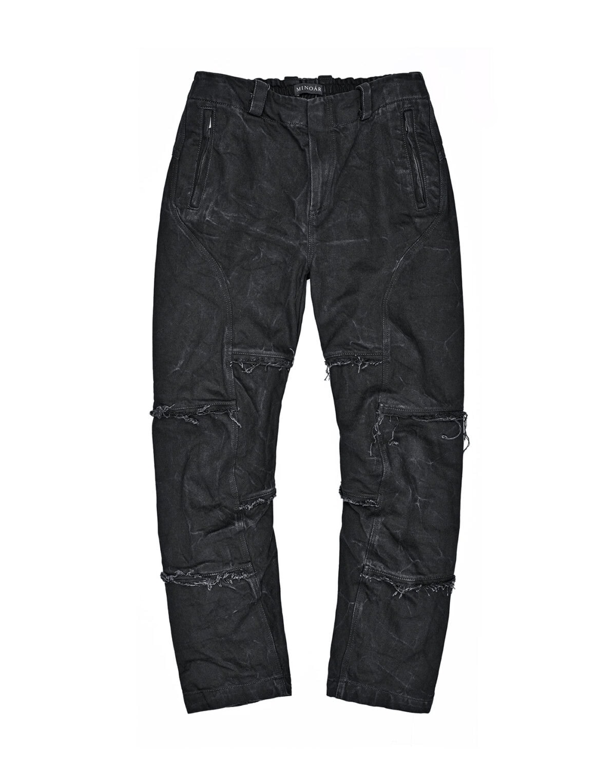String Denim Wash Curve Trousers