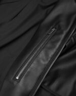 Particle Cut Leather Biker Jacket