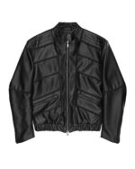 Particle Cut Leather Biker Jacket