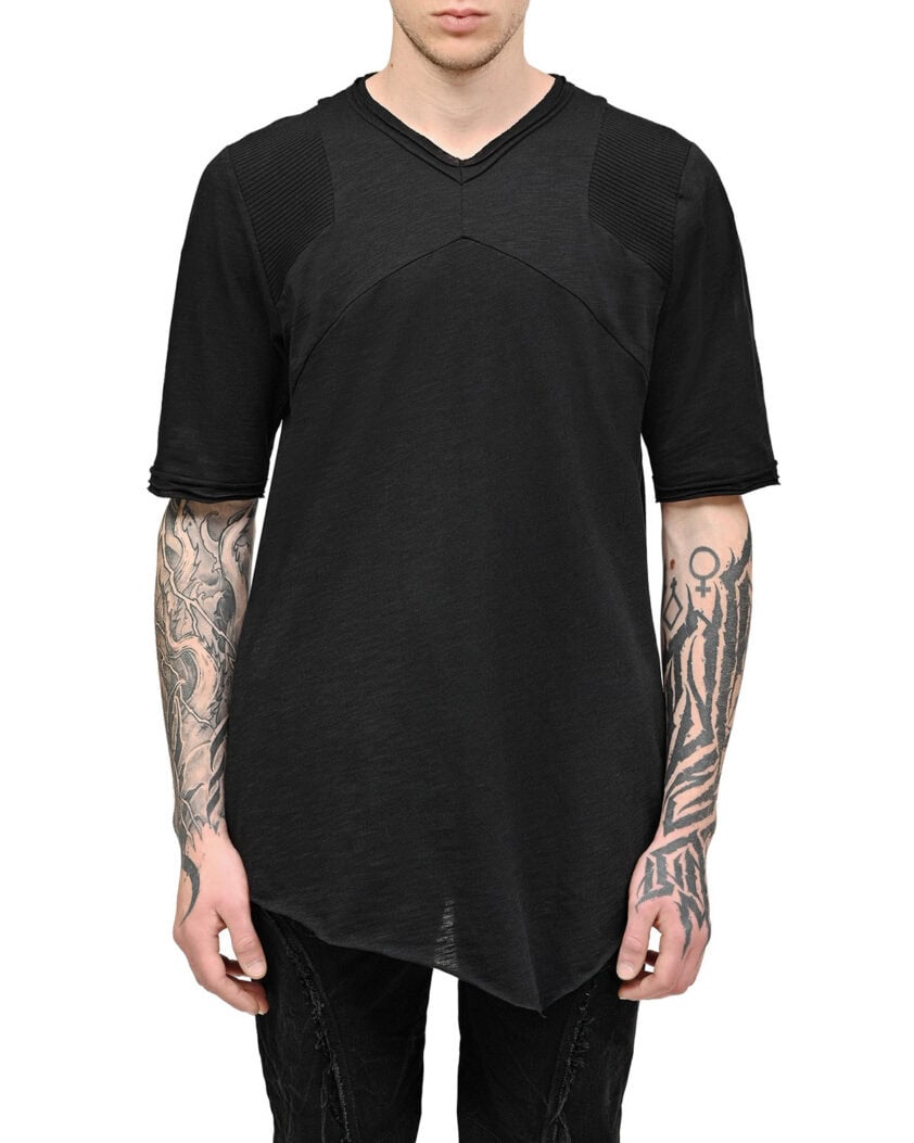 Asymmetric Segment Cross T-shirt