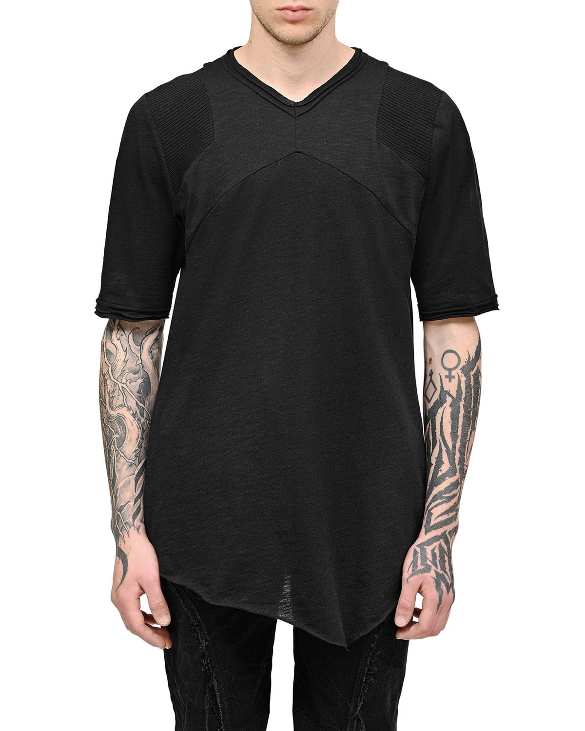 Asymmetric Segment Cross T-shirt