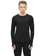 Contrast Scar-Stitch Segment Top