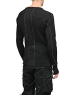 Contrast Scar-Stitch Segment Top