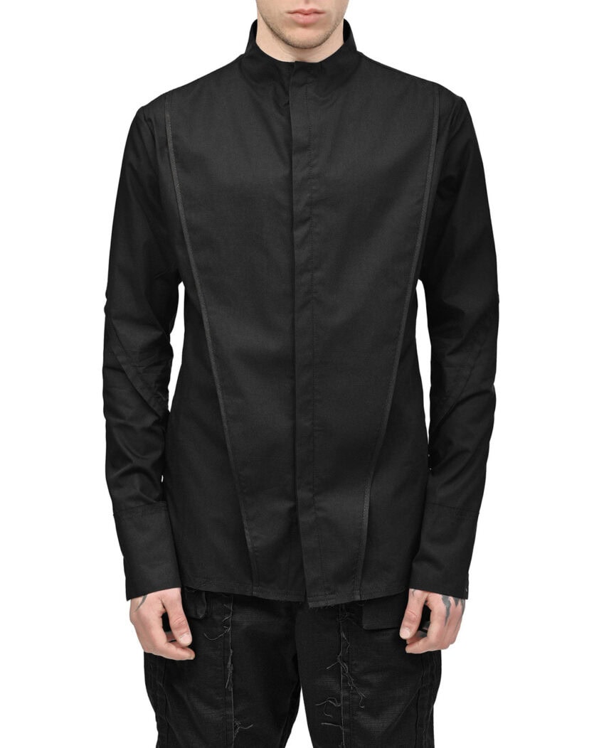 Deconstruct Collarless Layers Shirt