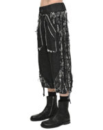 Distressed Linear Cut Crop Shorts