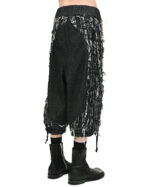 Distressed Linear Cut Crop Shorts