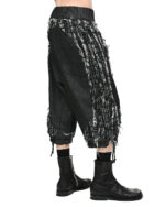 Distressed Linear Cut Crop Shorts