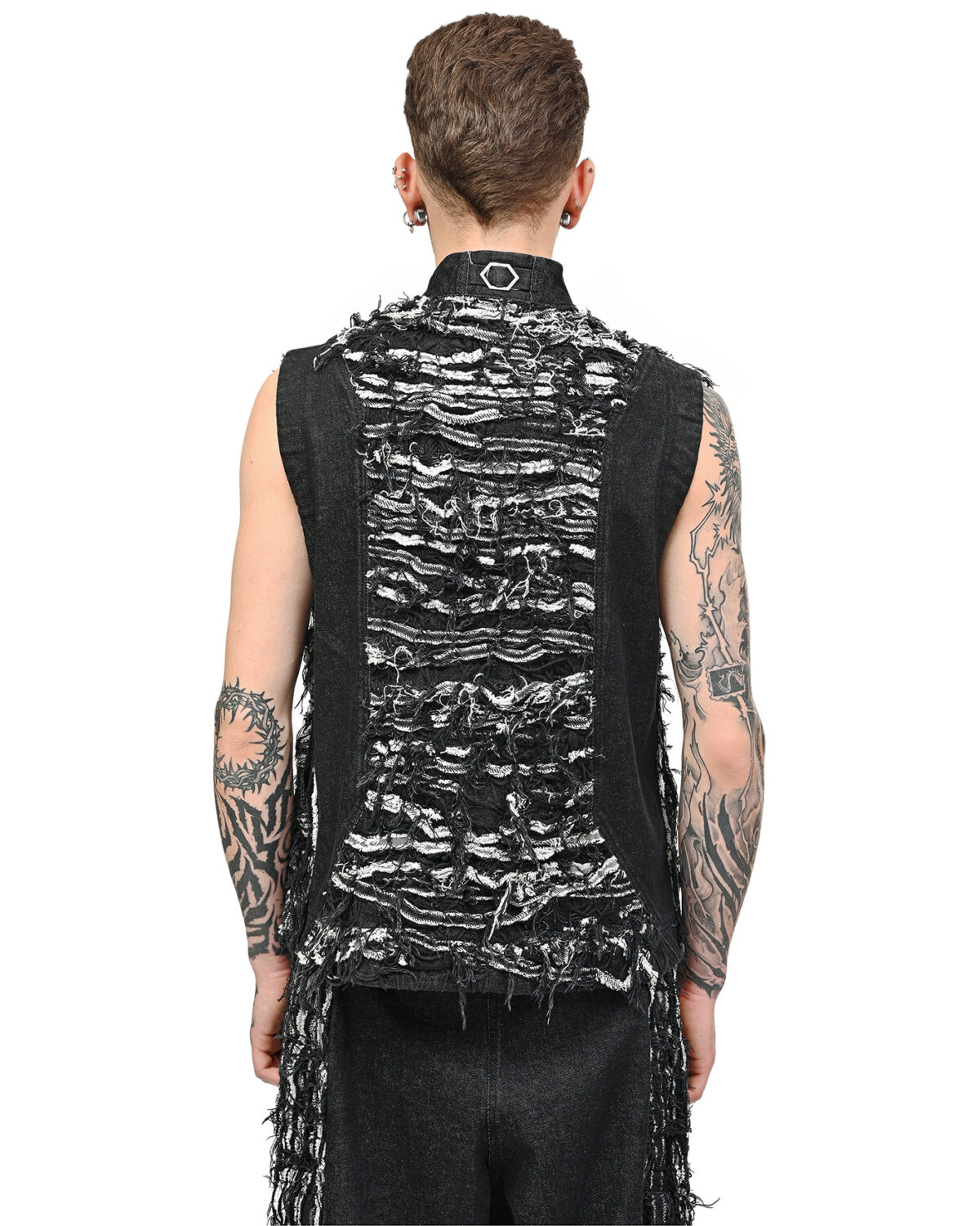 Distressed Linear Cut Vest