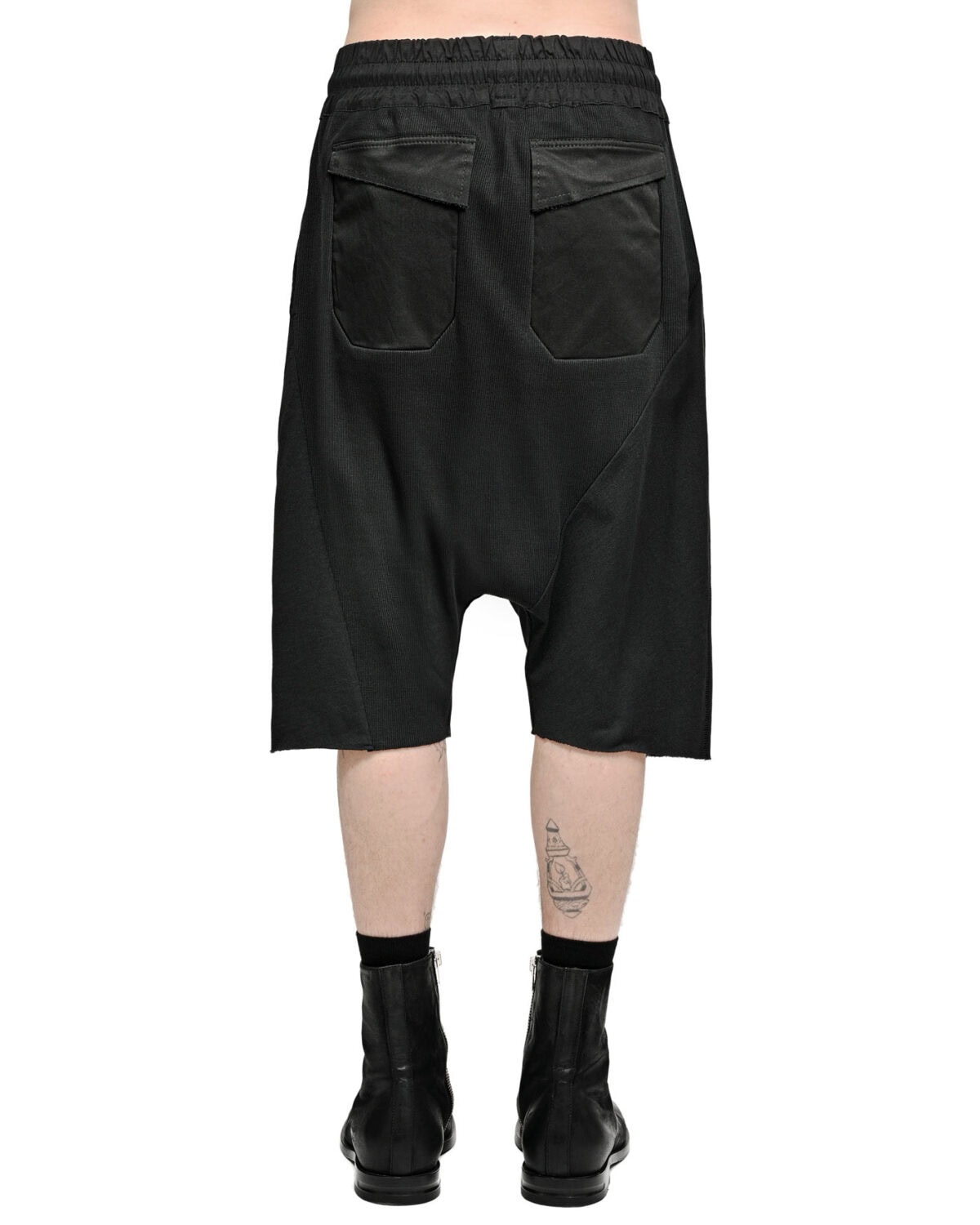 Drop Crotch Segment Stretch Shorts