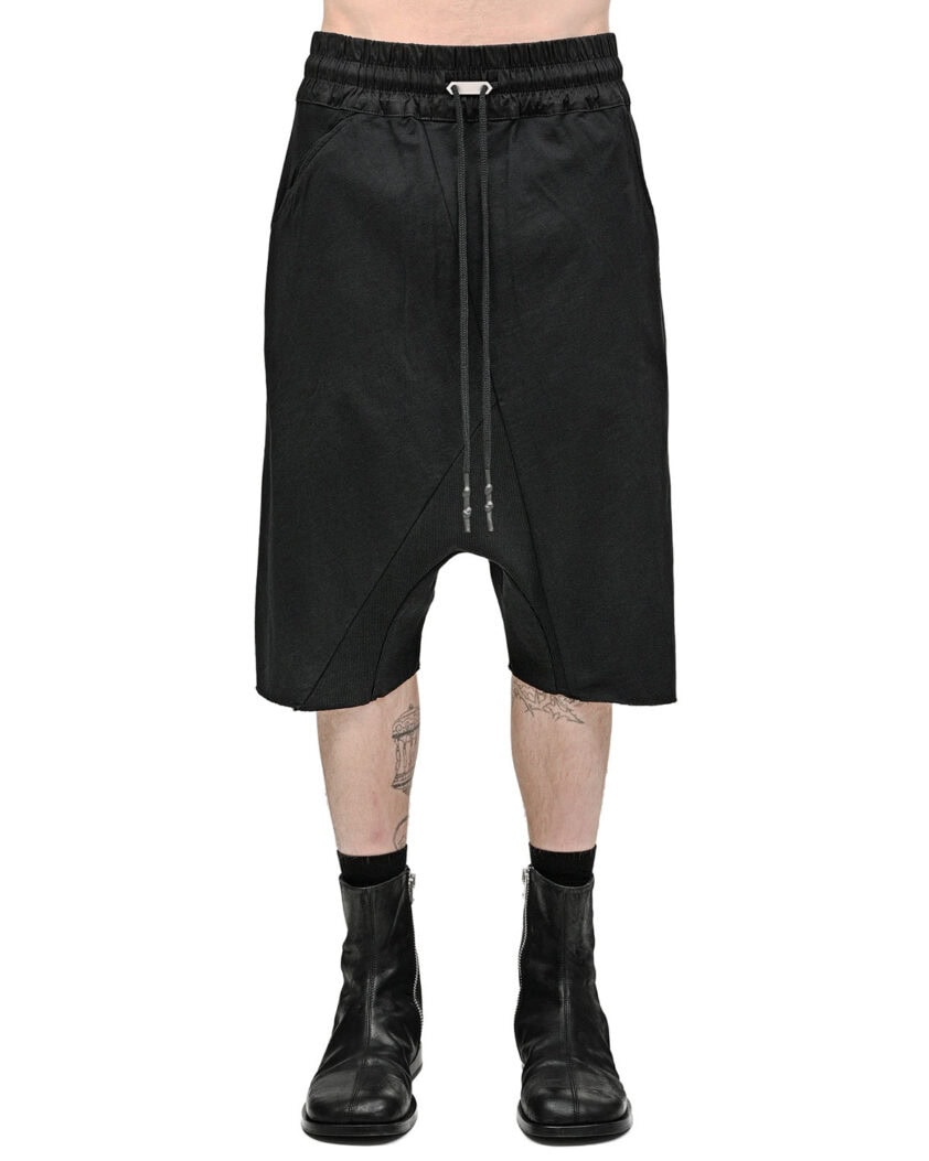 Drop Crotch Segment Stretch Shorts