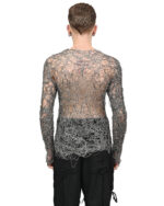 Fiber Web Contrast Long-sleeve Top