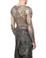 Fiber Web Contrast Sleeveless Top