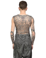 Fiber Web Contrast Sleeveless Top