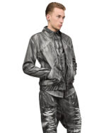 Granite Grey Dyed Bomber Jacket