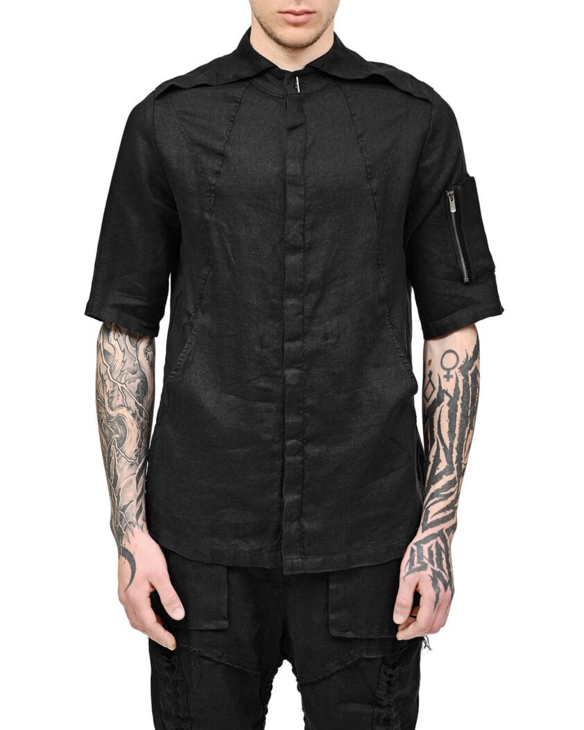 Linen Construct Utility Short-sleeve Shirt