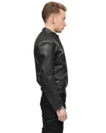 Particle Cut Leather Biker Jacket