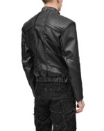 Particle Cut Leather Biker Jacket