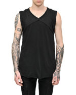 Segment V-neck Cross Sleeveless Top