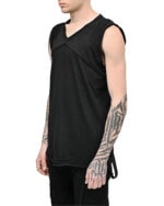 Segment V-neck Cross Sleeveless Top