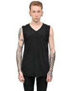 Segment V-neck Cross Sleeveless Top