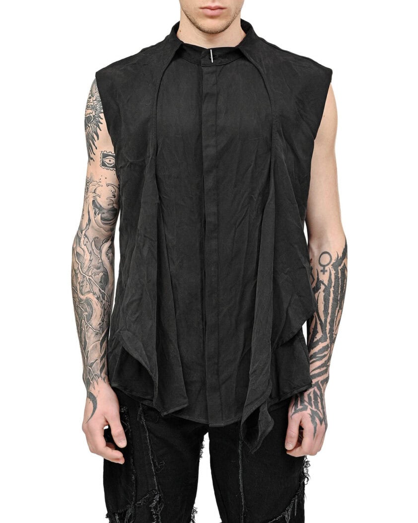 Soft Wrinkle Layers Sleeveless Shirt