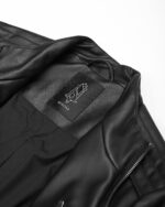 Particle Cut Leather Biker Jacket