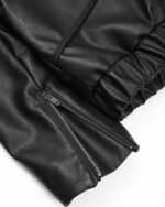 Particle Cut Leather Biker Jacket