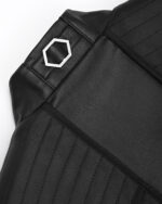 Particle Cut Leather Biker Vest