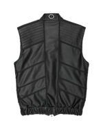 Particle Cut Leather Biker Vest