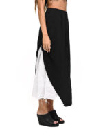 Contrast Draped Layers Soft Skirt