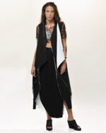 Contrast Draped Layers Soft Skirt