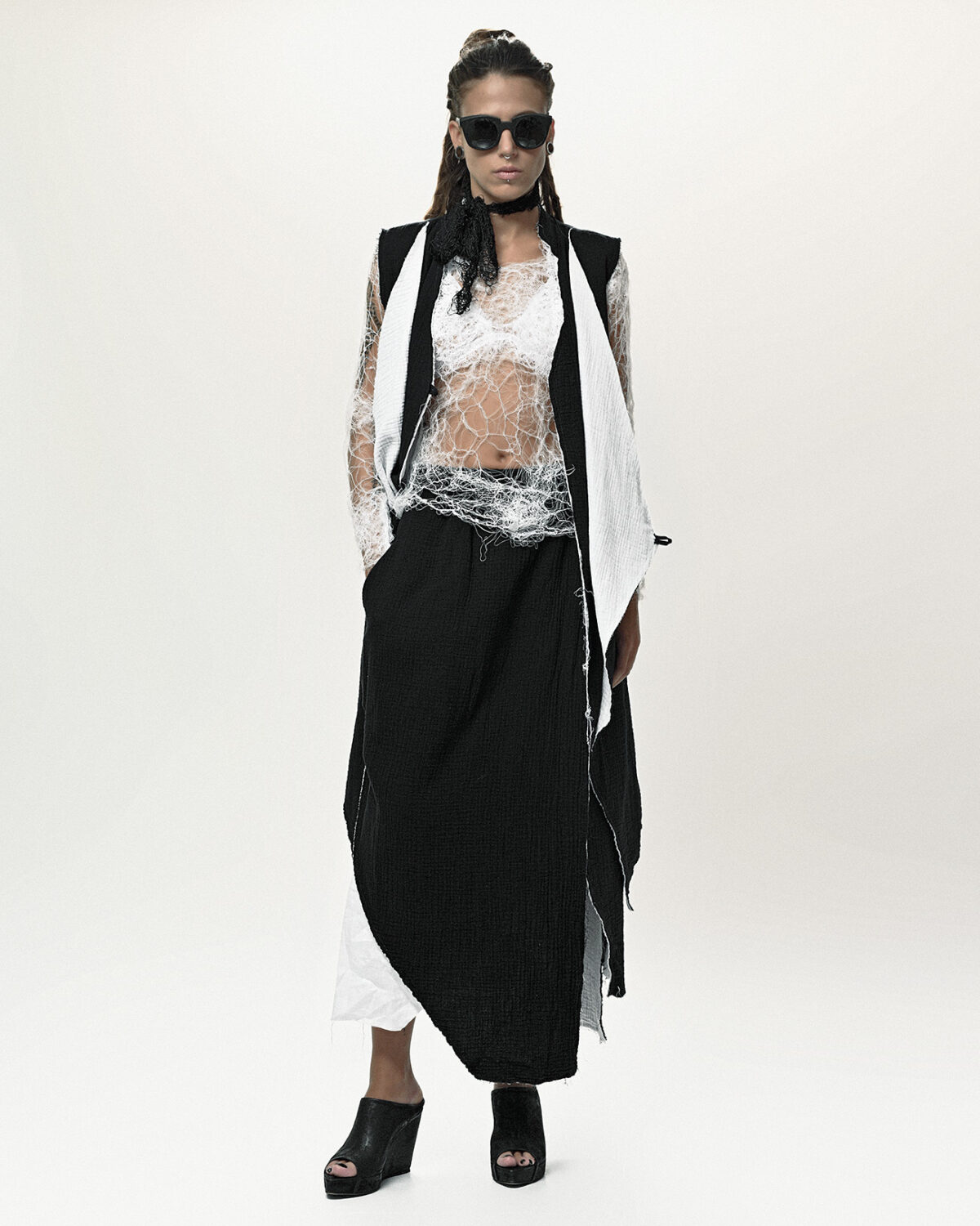 Contrast Draped Soft Cardigan