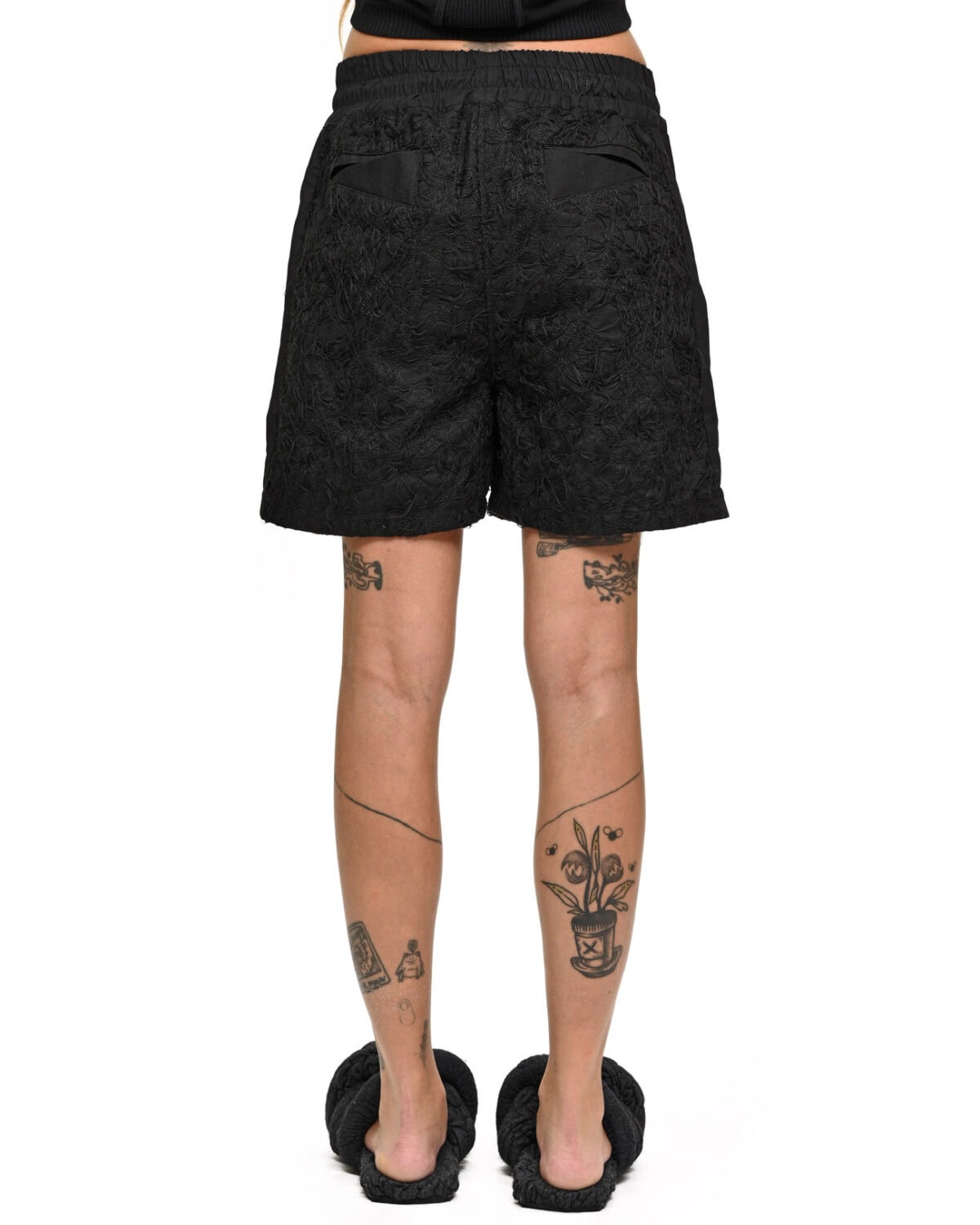 Fiber Bond Black Crop Shorts