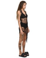 Fiber Web Asymmetry Black Sundress