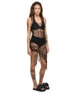 Fiber Web Asymmetry Black Sundress