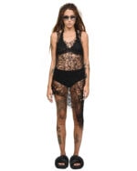 Fiber Web Asymmetry Black Sundress