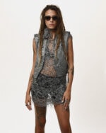 Fiber Web Contrast Elongated Top