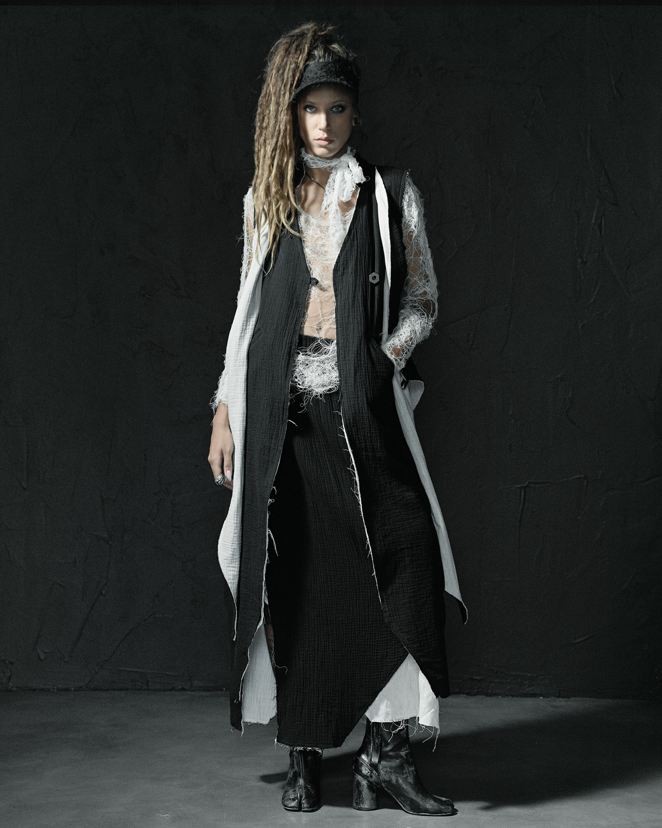 Contrast Draped Layers Soft Skirt